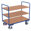 Variofit Policový vozík, 3 police, Variofit, ložná plocha 120 x 80 cm, do 250 kg, modrá/antracit Farba: modrá RAL5010