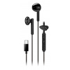 Genius HS-M366, slúchadlá s mikrofónom, čierna, 360°rotačný klip, USB Type-C