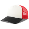 Atlantis Headwear Kšiltovka Rapper-S, 5 panelová, Trucker COT33026278099-white/red/b UNI Bílá/červená/černá
