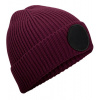 Beechfield Zimná čiapka s kruhovou nášivkou B332R Burgundy one size