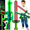 SÚPRAVA Z HRY MINECRAFT 2v1 SVIETIACI MEČ A PIŠTOĽ PIXELOVÉ EFEKTY ZVUKOVÉ EFEKTY