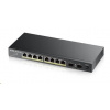 Zyxel GS1100-10HP v2 10-port Desktop Gigabit PoE Switch, 8x gigabit PoE RJ45, 2x SFP, 120W PoE budget GS1100-10HP-EU0102F
