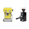 Ascaso Dream ONE, Sun Yellow + Eureka Mignon Libra 65 All Purpose, CR black