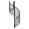 Minka STAIRS Kombinované točité schodisko Spiral Effect dub/čierna pr. 140 cm
