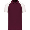 KARIBAN VINTAGE K226 / Pánska baseballová polokošeľa - bordeaux/grey/white XXXL