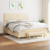vidaXL Posteľný rám boxspring s matracom krémový 180x200 cm látka - Krémová - 56867-11878