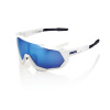 100% Speedcraft, okuliare - Matte White - HiPER Blue Multilayer Mirror Lens