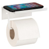 Biely samodržiaci kovový držiak na toaletný papier s poličkou Desulo – Wenko