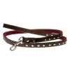 COBBYS PET Vodidlo z pravej kože hnedé, podšité, zdobené striebornými nitmi 15mm/120cm (COBBYS PET Vodidlo z pravej kože hnedé, podšité, zdobené striebornými nitmi 15mm/120cm)