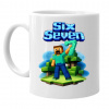 Steve 67 - Six Seven - keramický hrnček s potlačou - inspirované Minecraft - Tričkový | Biela