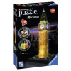 Puzzle - Ravensburger 3D puzzle budovy v noci: Big Ben 216 e (Ravensburger Puzzle 3D budovy v noci: Big Ben 216 E)