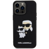 Kryt pre mobil Karl Lagerfeld 3D Rubber Karl and Choupette Zadný Kryt pre iPhone 13 Pro Max Black (KLHCP13X3DRKCNK)