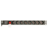 GEMBIRD Racková rozvodná jednotka EnerGenie EG-PDU-014-F (8 zásuviek FR 1U 16A Schuko vidlica 3m čierna farb