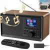 Elegantné drevené rádio s Bluetooth a hodinami, ideálne