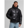 Shiny Puffer Jacket With Hood - black M