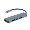 Gembird USB-C 2v1 multiport hub + HDMI A-CM-COMBO2-01