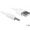 DeLOCK - Nabíjecí / datový kabel - USB (M) do stereo mini jack (M) - 1 m - bílá - pro Apple iPod sh