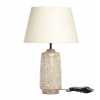 Chic Antique Stolová lampa s drevenou základňou a ľanovým tienidlom Popp - 37*57 cm/ E27 - Chic Antique