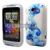 Silikónový obal HTC Wildfire S – Blossoms – modrá