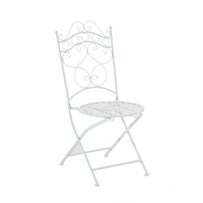 Kovová stolička skladacia Indra - Biela