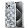 Karl Lagerfeld Liquid Glitter Monogram Gradient zadný kryt pre iPhone 14 Pro White