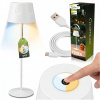 LED záhradná lampa Stojace dekoratívne stolové nočné svetlo USB stmievateľné dotykové biele FIORA LUMILED