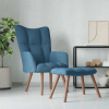 zahrada-XL Relaxačné kreslo s podnožkou modré zamat 328072