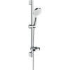HANSGROHE Crometta sprchová súprava, ručná sprcha 2jet Vario priemer 100 mm, 65 cm sprchová tyč, jazdec, miska na mydlo a sprchová hadica 160 cm, biela/chróm, 26553400