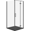 Cersanit CERSANIT Sprchový kút JOTA pravý čierny 90x90 s podlahovým žľabom TAKO slim čierny mat S601-158