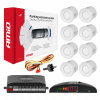 AMiO - Parkovací asistent LED 8-senzorové biele 01601
