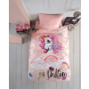 Kvalitex Bavlnené obliečky 140x200 + 70x90 cm - Unicorn ružové