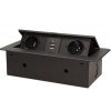 Výklopný blok zapustený ORNO OR-AE-13109/B, 2x 230V a 2x USB, čierny, bez kábla