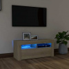 vidaXL TV skrinka s LED svetlami dub sonoma 90x35x40 cm 804322