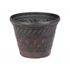 Strend Pro Garden 256986 Květináč , 29x23 cm, tmavý hnědý, vzor ratan