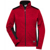 James&Nicholson Dámska fleecová mikina JN861 Red Melange L