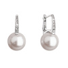 Strieborné náušnice visiace so Swarovski perlou a krištáľmi Evolution 4.0g 31301.1