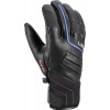 Lyžiarske rukavice Leki Phoenix 3D - black/vintage blue 10.5