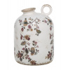 Chic Antique Keramická váza s uškom a kvetmi Nancy - Ø 12*18 cm - Chic Antique