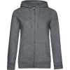 B&C | QUEEN Zipped Hood, Dámska mikina s kapucňou, sivá heather mid, S