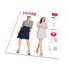 Strih Burda 5739 - Áčková sukňa, prepínacia sukňa, džínsová sukňa