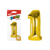 MFP 8000174 Balónik č. 1 nafukovací fóliový 40 cm - zlatý