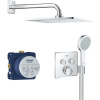 GROHE Grohtherm SmartControl sprchový systém pod omietku s termostatom, horná sprcha 1jet 254 x 254 mm, ručná sprcha 2jet, chróm, 34742000