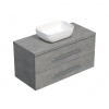 Swiss aqua technologies Koupelnová skříňka s krycí deskou SAT Cube Way 100x53x46 cm beton mat CUBE461003BESAT45
