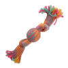 Preťahovadlo DOG FANTASY lopta farebné vzor 1, 2 knôty - 40 cm
