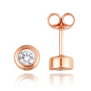 MINET Elegantné náušnice z ružového zlata s bielym zirkónom Au 585/1000 1,35g JMG0273WRE01
