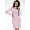 Dámske ružové zavinovacie šaty s dlhým rukávom, A633 M