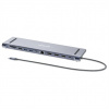 MANHATTAN Dokovací stanice USB-C 12v1, 1xDP, 2xHDMI, 2xUSB-C, 3xUSB, 1xRJ45, čtečka SD karet, šedá 190305