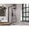 Besco DUO SLIDE Vaňová zástena posuvná 100x170cm, rám Čierny Al, sk.číre 4mm BCEASL100BC