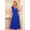 Elegantné modré šaty BRENDA s plisovanou sukňou 315-2 2XL