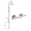 Mexen Erik nástenná sprchová súprava s dažďovou sprchou a termostatickou batériou Slim, chróm - 77105205-00